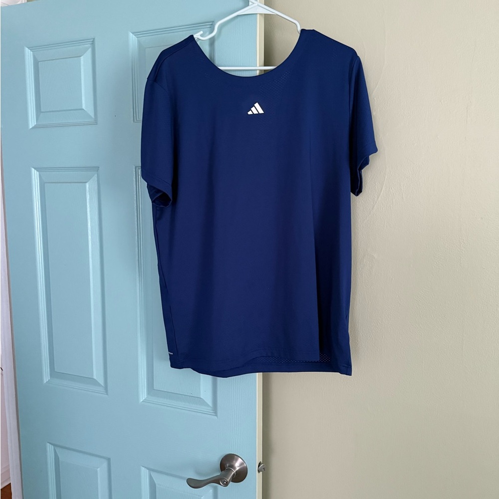 Women Adidas Navy Blue Tee with Logo